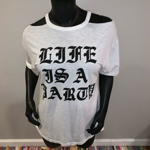 Life is a Party Cut Out Tee F21 Graphic